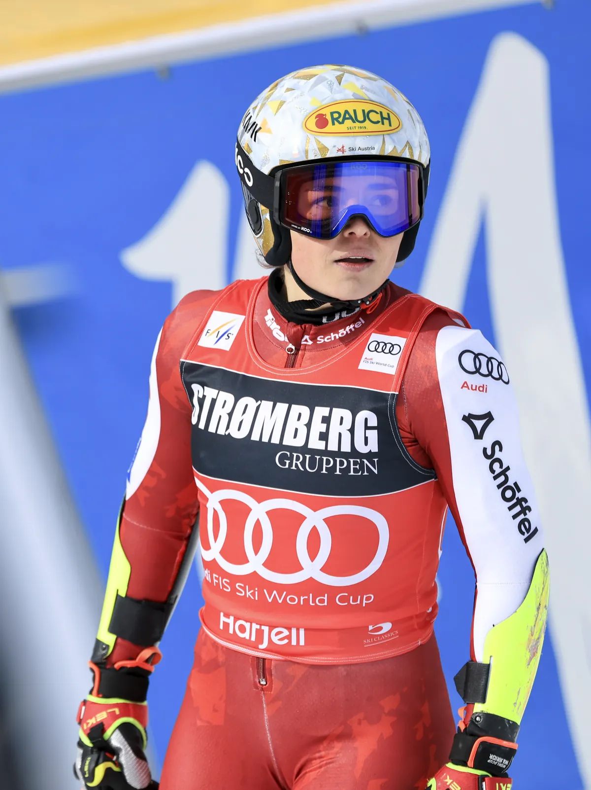 Julia Scheib im Zielraum von Åre